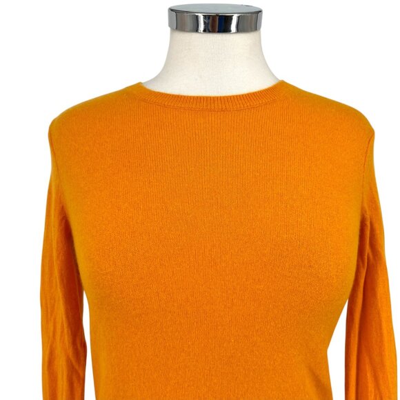Everlane Cashmere Slim Crew Yellow Orange Sweater Size XS - Picture 3 of 9